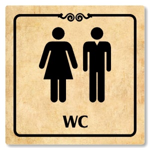 WC společné, 80x80mm, pergamen, Texas